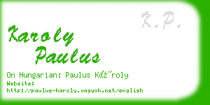 karoly paulus business card